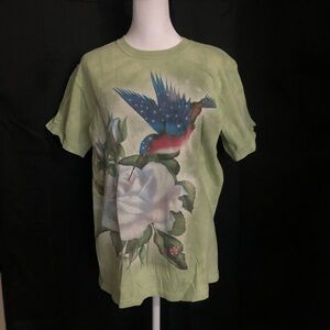 Green Humming Bird Graphic T-Shirt